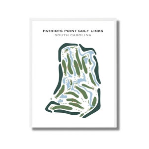 Patriots Point Links, SC | Kaart golfbaan, golfliefhebber jubileumcadeau, gepersonaliseerde golfcadeaus, cadeau golfer vader, cadeau golfer decor
