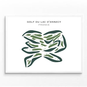 Golf du Lac d'Annecy, France | Carte du parcours de golf, carte du parcours, cadeau golfeur pour lui, mise en page de la carte de score, cadeau petit ami golfeur, impression d'art sans cadre