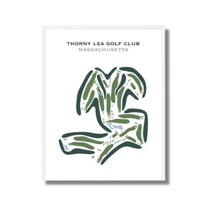 Thorny Lea Golf Club, MA / Mapa del campo de golf, mapa de golf, regalo de golfista para él, diseño de tarjeta de puntuación, regalo de novio golfista, impresión artística SIN MARCO
