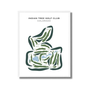 Indian Tree Golf Club, Colorado | Golf Course Map, Golf Map, Golfer Gift For Him, Scorecard Layout, Golfer Boyfriend Gift,Art Print Decor