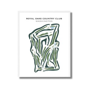 Royal Oaks Country Club, WA | Golf Course Map, Golf Map, Golfer Gift For Him, Scorecard Layout, Golfer Boyfriend Gift, Art Print Decor