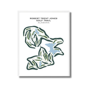 Golf Club Drucke - Robert Trent Jones Golf Weg Alabama Golf Platz Karte | Aquarell Golf Platz Karte Drucken | Golf Platz Pin Landkarte Dekor