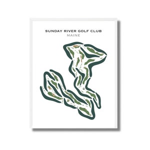 Sonntag River Golf Club, ME | Kunstdruck, Golf Karte, Golf Karte, Golf Karte, Score Karte, Golf Karte, Kunstdruck UNGERAHMT, für Sie und Ihn