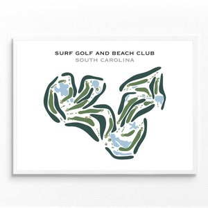 Surf Golf & Beach Club, SC / Mappa del campo da golf, Mappa del golf, Regalo per golfista per lui, Layout della scorecard, Regalo per fidanzato golfista, Decorazione con stampa artistica