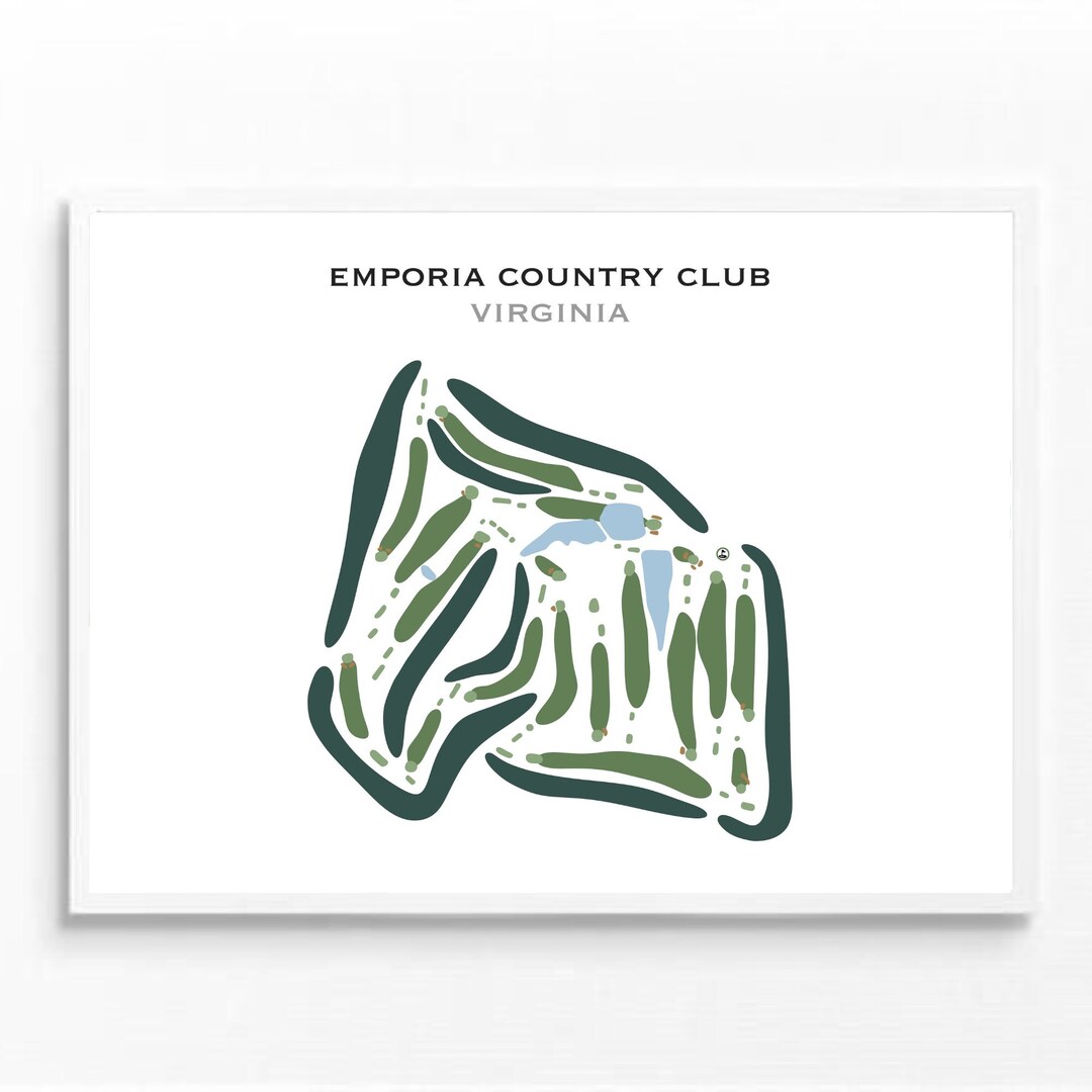Emporia Country Club VA Golf Course Map Home Decor Golfer Etsy