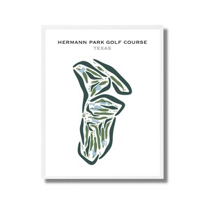 Campo de golf Hermann Park, TX / Mapa del campo de golf, mapa de golf, regalo de golfista para él, diseño de tarjeta de puntuación, regalo de novio golfista, impresión artística SIN MARCO