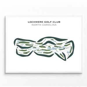 Lochmere Golf Club, NC / Mapa del campo de golf, mapa de golf, regalo de golfista para él, diseño de tarjeta de puntuación, regalo de novio golfista, impresión artística SIN MARCO