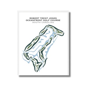 Campo de golf frente al mar de Robert Trent Jones, Carolina del Sur / Mapa del campo de golf, mapa de golf, regalo para golfistas, diseño de tarjeta de puntuación, regalo para novios, impresión artística SIN MARCO