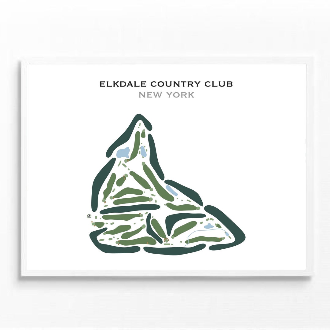 Elkdale Country Club NY Golf Course Map Golf Map Golfer Gift for