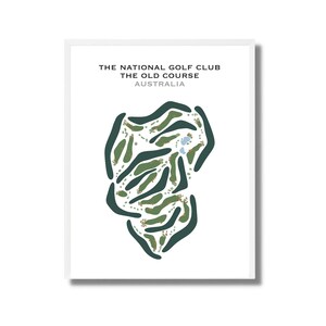 The National Golf Club - The Old Course, Australia / Mapa del campo de golf, decoración, regalo de golfista para él, regalo de novio golfista, impresión artística SIN MARCO