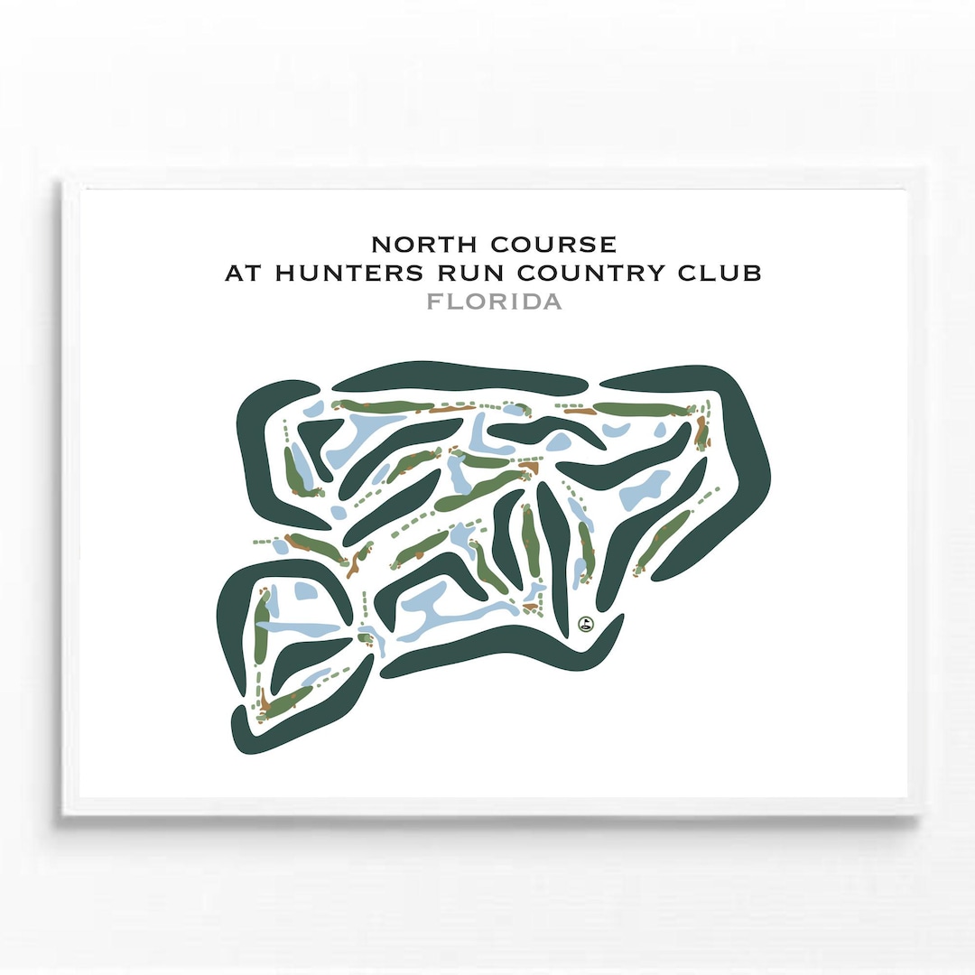 North Course Hunters Run Country Club Canvas, FL Golf Course Map Wall ...