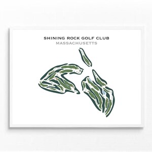 Club de golf de Shining Rock, Massachusetts | Carte du parcours de golf, carte du golf, cadeau golfeur pour lui, mise en page de la carte de score, cadeau petit ami golfeur, impression d'art sans cadre
