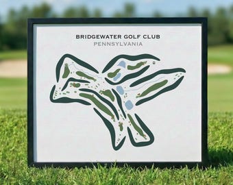 Bridgewater Golf Club, PA Golf Course Map Wall Art, Golfer Gift For Him, Scorecard Layout, Golfer Boyfriend Gift, Art Print Decor
