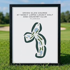 Erinn Glen Course Wall Art, Nancy Lopez Legacy Golf & Country Club Art, FL Golf Course Map Canvas, Housewarming Gift, Holiday Gift