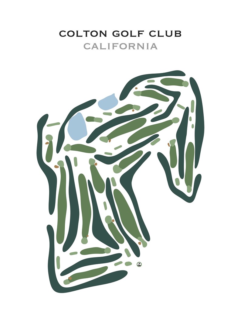 Colton Golf Club California Golf Course Map Home Decor Etsy