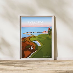 Harbour Town, South Carolina Gold Course Decor | Signature Hole Golf Poster, Sport Gift for Dad, Golf Lovers Gift, Anniversary Golf Gift
