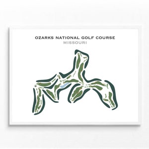 Ozarks Nationaler Golfkurs, MO | Golf Platz Karte, Dekor, Golfspieler Geschenk für Ihn, Score Card Layout, Golfer Freund Geschenk, Kunstdruck UNGERAHMT