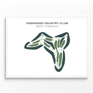 Edgewood Country Club, Virginie-Occidentale | Carte du parcours de golf, carte du golf, cadeau golfeur pour lui, mise en page de la carte de score, cadeau petit ami golfeur, impression d'art sans cadre