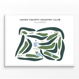 Country Club d'Union County, Illinois | Carte du parcours de golf, carte du golf, cadeau golfeur pour lui, mise en page de la carte de score, cadeau petit ami golfeur, impression d'art sans cadre