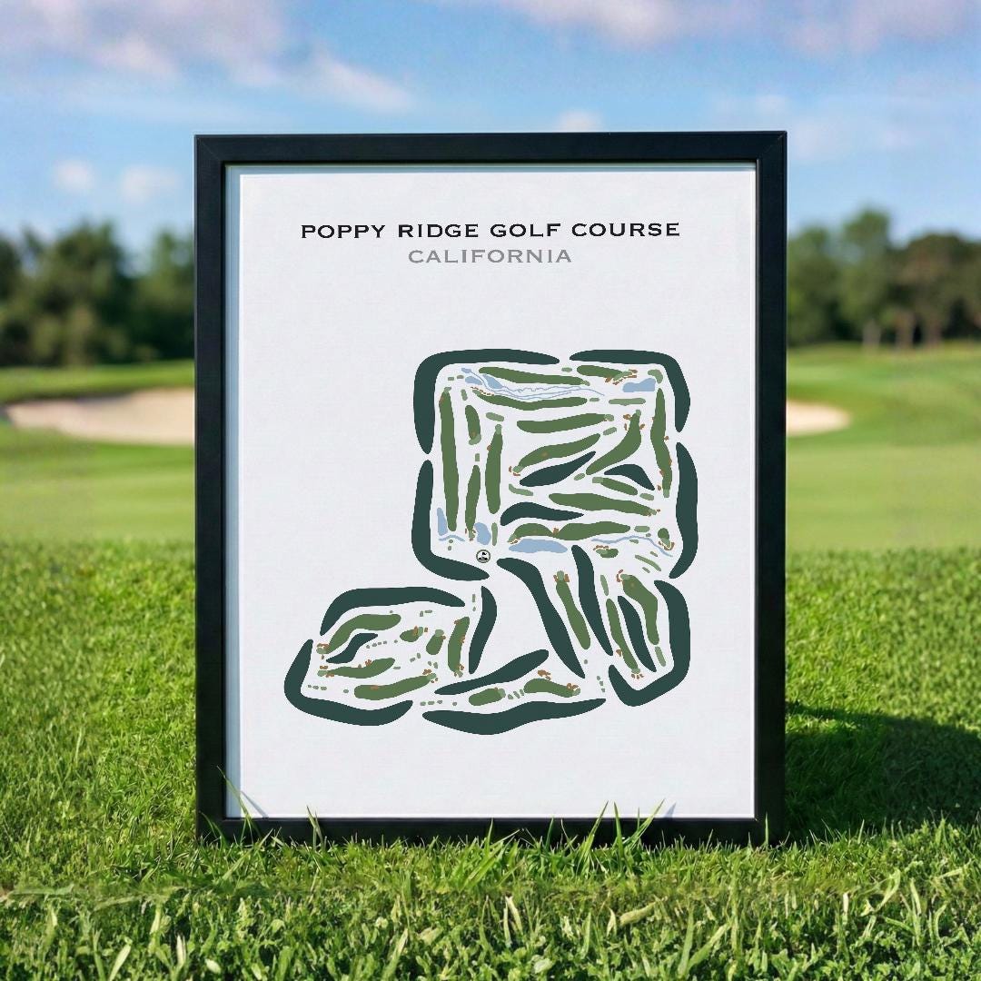 Poppy Ridge Map Poppy Ridge Golf Course, CA | Golf Course Map, Golf Map, Golfer Gift ...