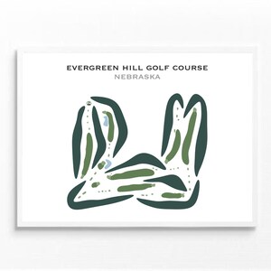 Evergreen Hill Golf Platz, NO | Kunstdruck, Golf Karte, Golf Karte, Golf Karte, Score Karte, Golf Karte, Kunstdruck UNGERAHMT, für Sie und Ihn