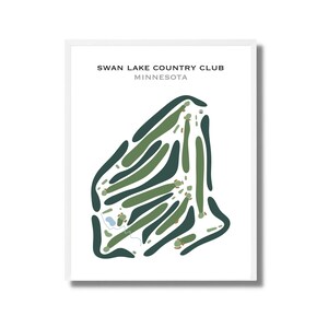Swan Lake Country Club, MN | Kunstdruck, Golf Karte, Golf Karte, Golf Karte, Score Karte, Golf Karte, Kunstdruck UNGERAHMT, für Sie und Ihn