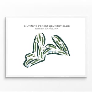 Biltmore Forest Country Club, Navy | Golf Platz Karte, Dekor, Golfspieler Geschenk, Scorekarte Layout, Golfspieler Freund Geschenk, Kunstdruck UNGERAHMT