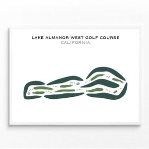 Parcours de golf de Lake Almanor West, CA | Carte du parcours de golf, carte du golf, cadeau golfeur pour lui, mise en page de la carte de score, cadeau petit ami golfeur, impression sans cadre