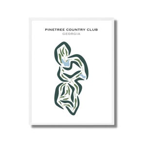 Pinetree Country Club, GA | Golf Course Map, Golf Map, Golfer Gift For Him, Scorecard Layout, Golfer Boyfriend Gift,Art Print Decor