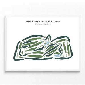 The Links à Galloway, Tennessee | Carte du terrain de golf, carte du golf, cadeau golfeur pour lui, mise en page de la carte de pointage, cadeau petit ami golfeur, impression d'art sans cadre