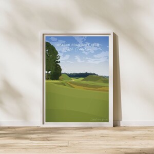 Tobacco Road Golf Club, NC | Golfposter met handtekeninggat, golfmuurdecoratie, sportcadeau voor papa, cadeau golfliefhebbers, golfcadeau jubileum