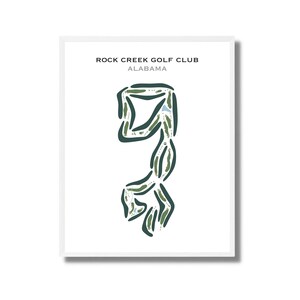Club de golf de Rock Creek, Alabama | Carte du parcours de golf, carte du golf, cadeau golfeur pour lui, mise en page de la carte de score, cadeau petit ami golfeur, impression d'art sans cadre