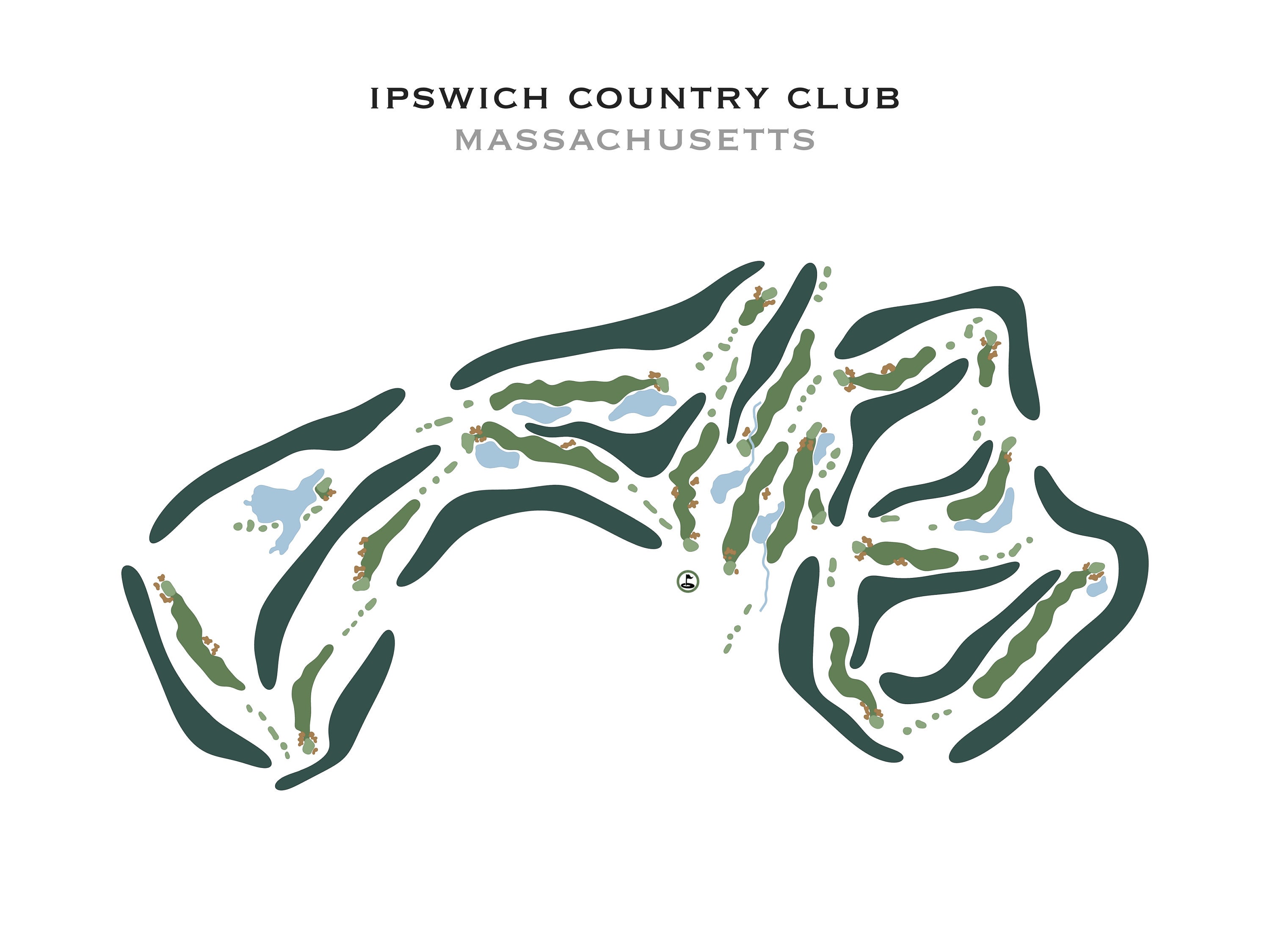 Ipswich Country Club MA Golf Course Map Home Decor Golfer Etsy