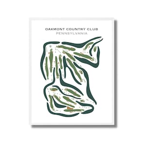 Oakmont Country Club, Pennsylvania, Golf Course Print, Golf Décor, Golf Gifts for Him, Personalized Gifts, Birthday Gift, Custom Golf Map