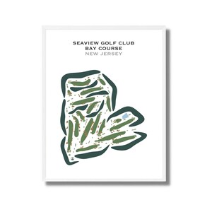 Seaview Golf Club - Bay Course, NJ / Mapa del campo de golf, mapas, regalo para golfistas, diseño de tarjeta de puntuación, regalo para novios golfistas, lámina artística sin marco