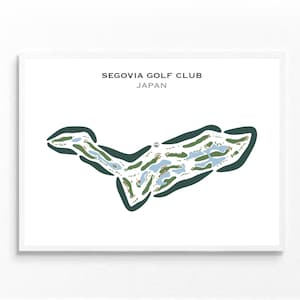 Club de golf de Ségovie, Japon | Carte du parcours de golf, carte du golf, cadeau golfeur pour lui, mise en page de la carte de score, cadeau petit ami golfeur, impression d'art sans cadre