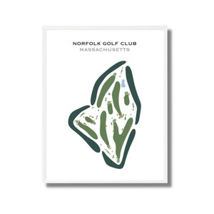 Norfolk Golf Club, MA / Mapa del campo de golf, mapa de golf, regalo de golfista para él, diseño de tarjeta de puntuación, regalo de novio golfista, impresión artística SIN MARCO