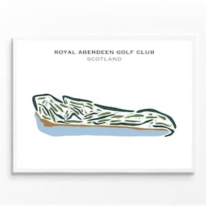 Royal Aberdeen Golf Club, Scotland Wall Art | Golf Course Map, Golfer Dad Gift, Golfer Boyfriend Gift, Golfing Art Prints, Golf Lover Gifts