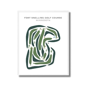 Campo de golf Fort Snelling, MN / Mapa del campo de golf, Mapa de golf, Regalo de golfista para él, Diseño de tarjeta de puntuación, Regalo para novio golfista, Impresión artística SIN MARCO