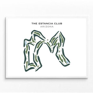 The Estancia Club, Arizona / Mapa del campo de golf, mapa de golf, regalo de golfista para él, diseño de tarjeta de puntuación, regalo de novio golfista, impresión artística SIN MARCO