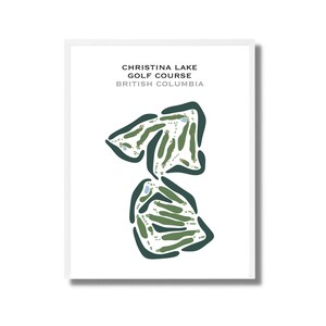 Campo de golf Christina Lake, Columbia Británica, Canadá / Mapa del campo de golf, mapa de golf, regalo de golfista para él, regalo de novio golfista, impresión artística SIN MARCO
