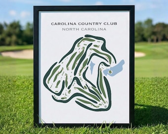 Carolina Country Club, NC | Golf Course Map, Golf Map, Golfer Gift For Him, Scorecard Layout, Golfer Boyfriend Gift, Art Print Decor