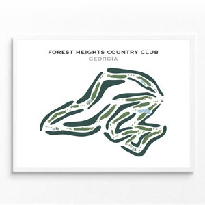Forest Höhen Country Club, GA | Golf Platz Karte, Dekor, Golfspieler Geschenk für Ihn, Score Card Layout, Golfer Freund Geschenk, Kunstdruck UNGERAHMT