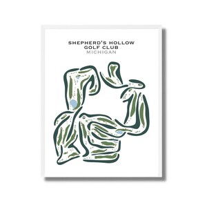Shepherd's Hohle Golf Club, Portait, Golf Platz Karte, Valentinstag Geschenk für Ihn, Golf Kunstdrucke für die Wand | Unikat Kunstdruck UNGERAHMT