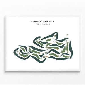 Ranch CapRock, Nebraska | Carte du parcours de golf, carte du golf, cadeau golfeur pour lui, mise en page de la carte de score, cadeau petit ami golfeur, impression d'art sans cadre
