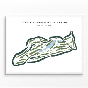 Club de golf de Colonial Springs, État de New York | Carte du parcours de golf, carte du golf, cadeau golfeur pour lui, mise en page de la carte de score, cadeau petit ami golfeur, impression d'art sans cadre