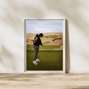 Trump International Golf Links, Schotland | Golfposter met handtekeninggat, golfdecor, sportcadeau voor vader, cadeau golfliefhebbers, golfcadeau jubileum