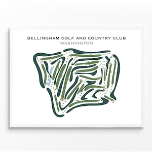 Bellingham Golf & Country Club, WA | Golf Course Map, Golf Map, Golfer Gift, Scorecard Layout, Golfer Boyfriend Gift, Art Print Decor