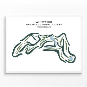 Whittaker The Woodlands Course, MI | Mapa do campo de golfe, Mapa de golfe, Presente de jogador de golfe para ele, Layout de cartão de pontuação, Presente de namorado jogador de golfe, Impressão de arte SEM MOLDURA