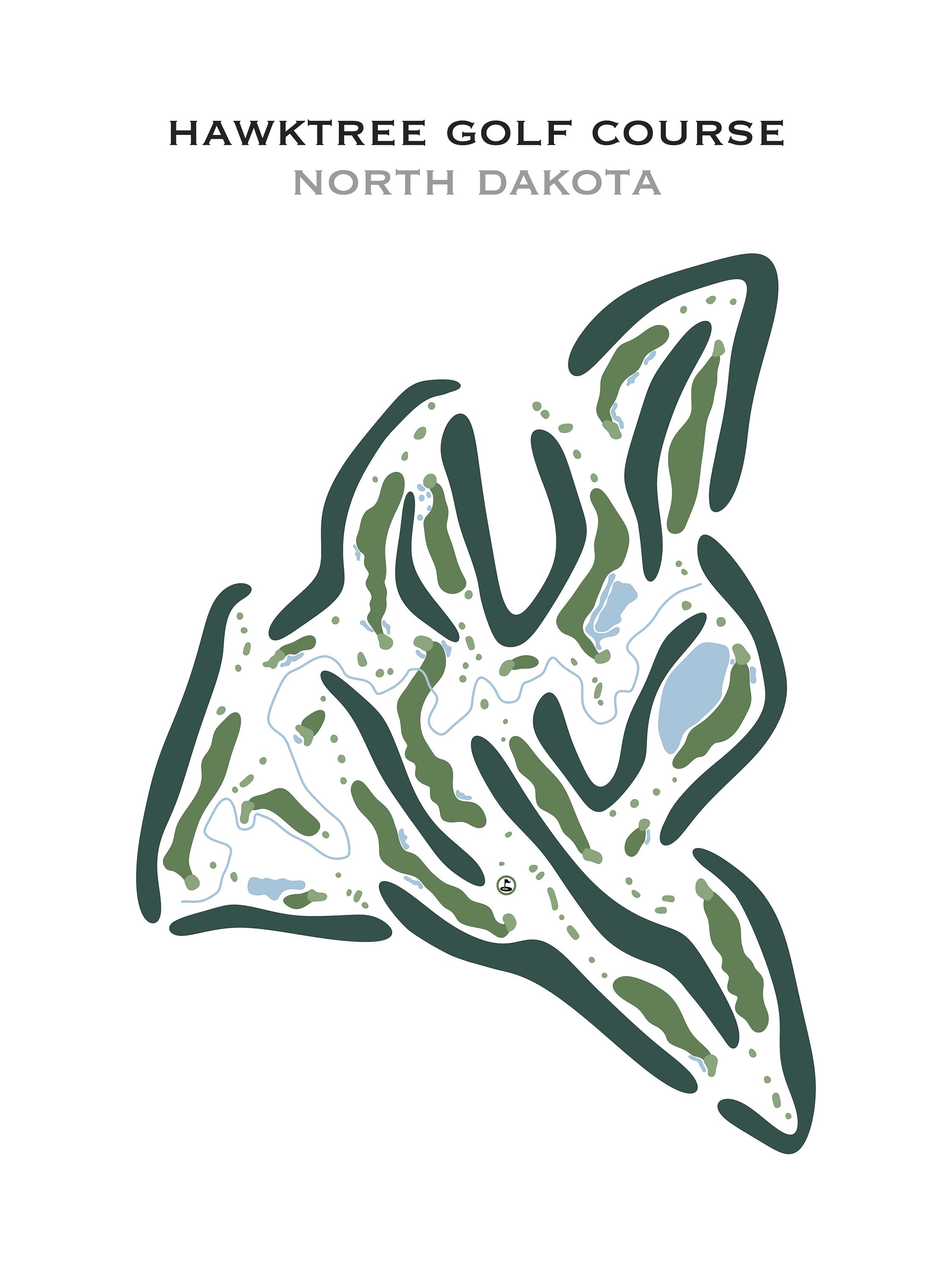 Hawktree Golf Course ND Golf Course Map Home Decor Golfer Etsy